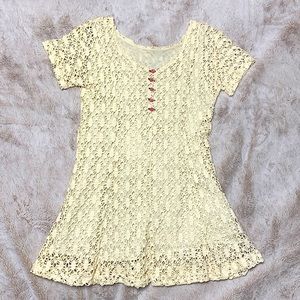 Girls cream crochet dress